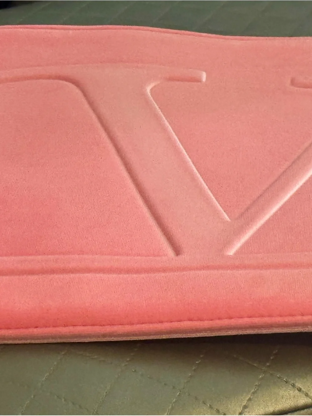Valentino Coral Pink Embossed V Logo large Soft Velvet Laptop Sleeve